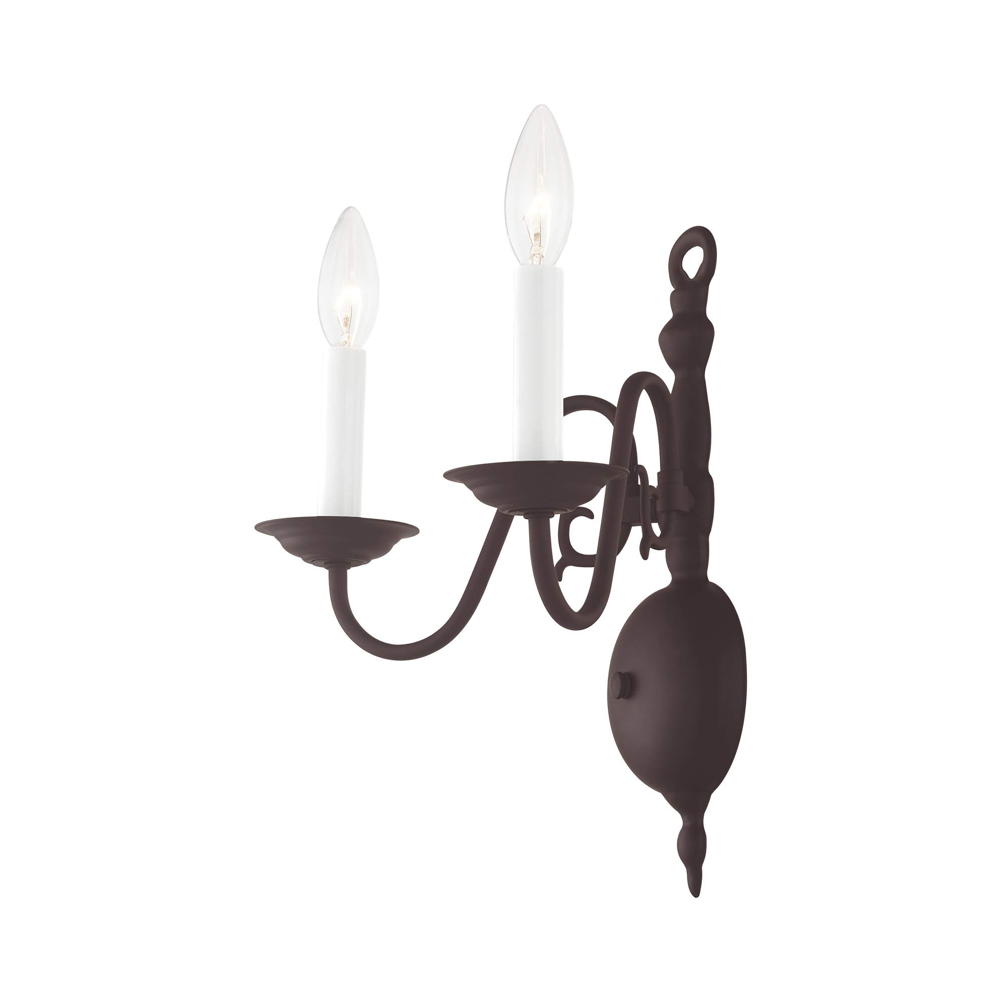 Livex Lighting 5002-04 2-Light Black Wall Sconce - Modern Wall Light Fixture for Bedroom, Living Room & Hallway Lighting