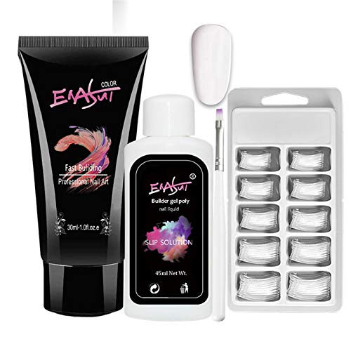 ENASUI 30ml Nail Extension Poly Gel Kit - Clear Quick Extension Gel for DIY Manicure, Salon & Home Use - Professional Nail Art Tools for Strong, Natural-Looking Nails