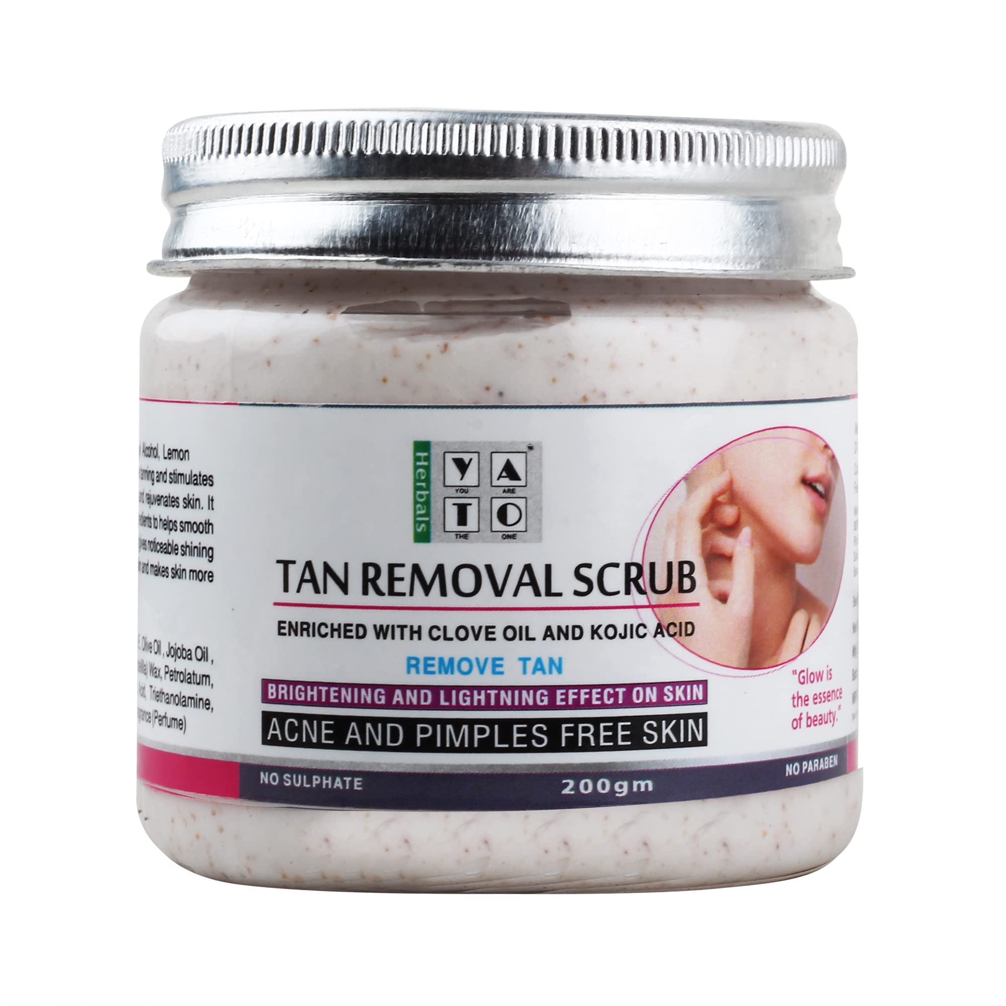 YATO Herbals Tan Removal Brightening & Revitalizing Face Scrub - Gentle Exfoliating Scrub for Smooth, Clear Skin with 100% Natural Extracts | Suitable for All Skin Types | 200g | Perfect for Daily Skincare Routine & Post-Sun Care