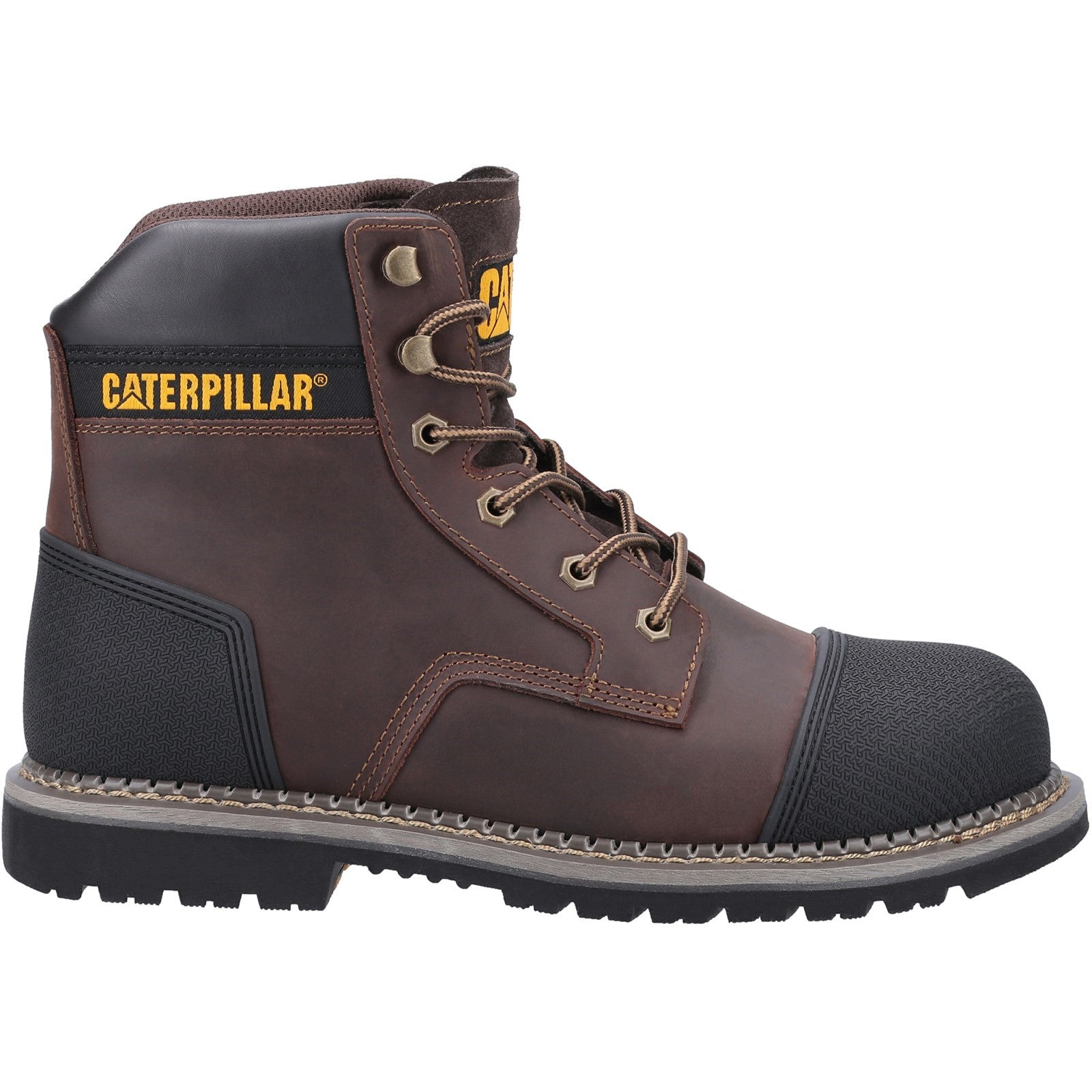 Caterpillar Powerplant S3 Safety Boots - Steel Toe Work Boots for Men, Waterproof & Slip Resistant - Ideal for Construction, Warehouse & Industrial Work