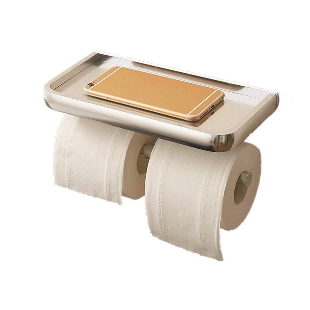 Wall-Mounted Aluminum Toilet Paper Holder - Space Saving Bathroom Storage Rack for Modern Homes | Perfect for Small Bathrooms, Powder Rooms & RVs