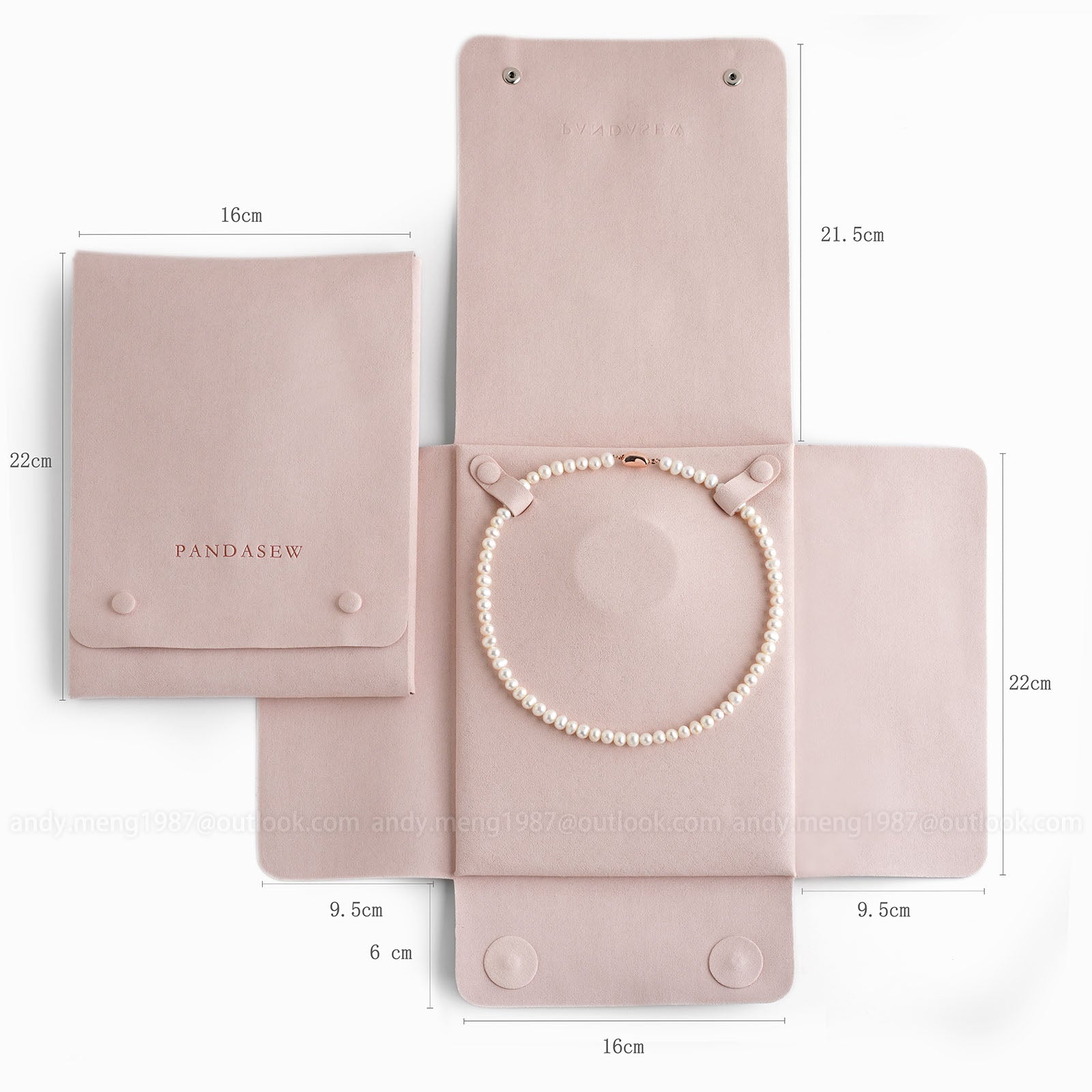 10pcs 22x16cm Custom Logo Necklace Organizer Bag - Microfiber Jewelry Storage Pouch for Necklace Chains & Accessories - Perfect for Travel, Gifts & Retail Display