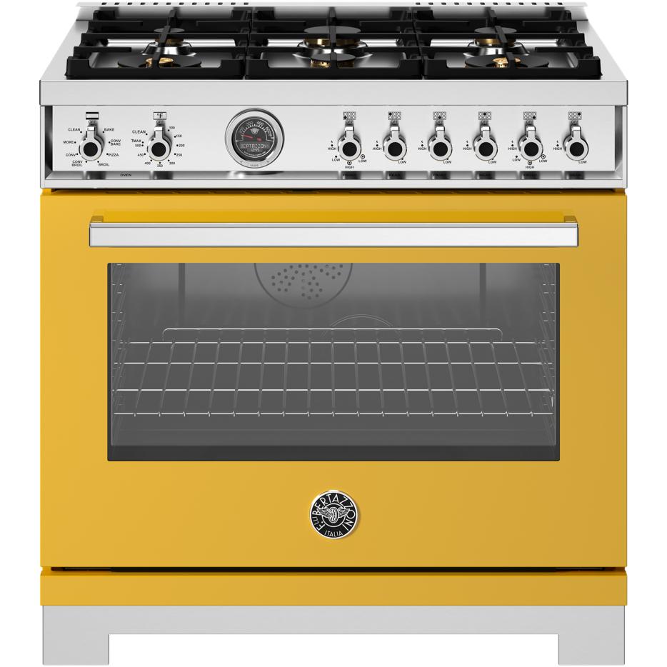 Bertazzoni PRO366BCFEPGIT 36-Inch Freestanding Dual Fuel Range - Professional Gas & Electric Oven for Home Chefs | Perfect for Gourmet Cooking & Entertaining