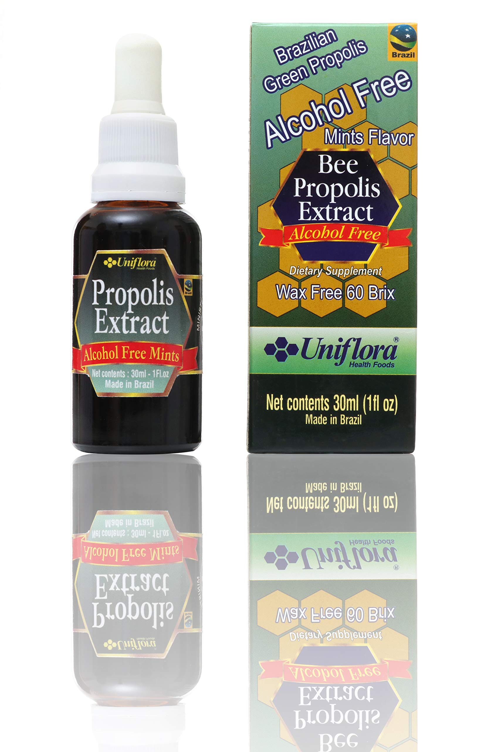 Brazilian Green Bee Propolis Liquid Extract - Alcohol-Free, 60 BRIX, Mint Flavor, 30ml (12 Bottles) | Immune Support, Natural Remedy for Cold & Flu Relief