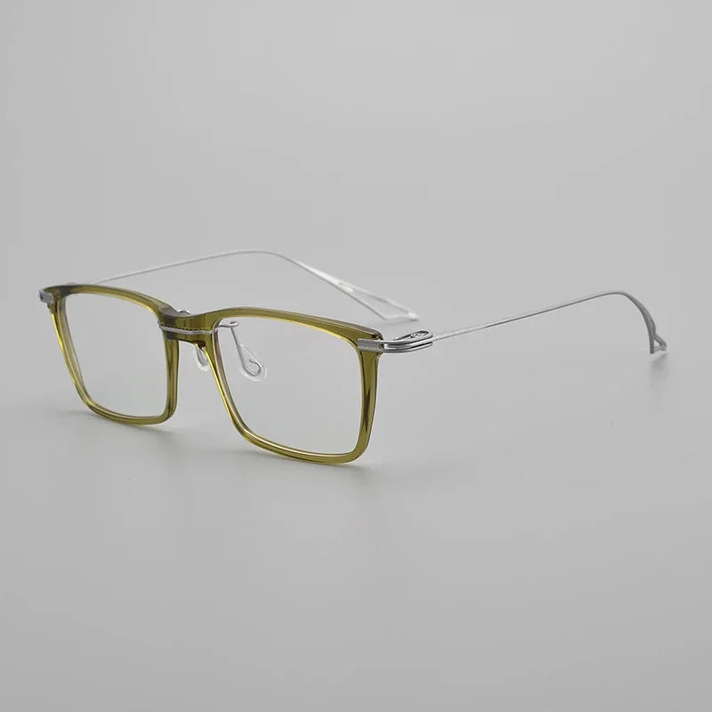 Aror Men's Full Rim Big Square Acetate Titanium Eyeglasses 15416 - Stylish & Durable Frames for Work, Reading & Everyday Wear