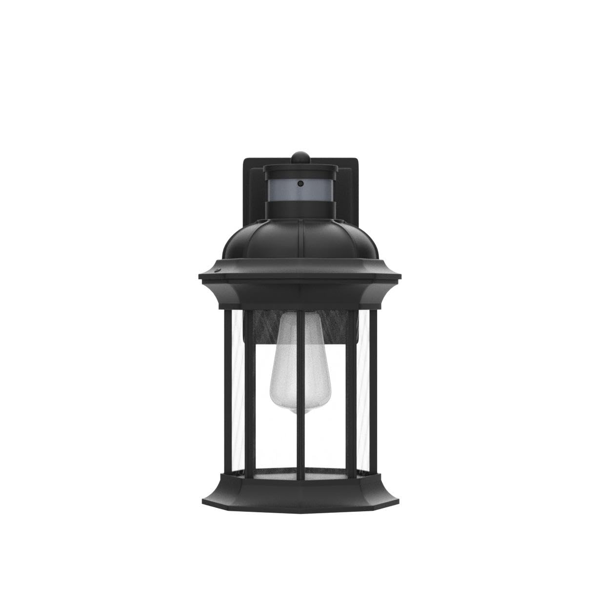 VIANIS Dusk to Dawn Motion Sensor Outdoor Porch Light - Modern Black Waterproof Wall Mount Exterior Light Fixture with Anti-Rust Aluminum & Tempered Ripple Glass - Perfect for Garage, Entryway, Patio, and Backyard Security Lighting