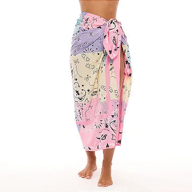 Stylish Pink Candy Love Swim Sarong Pareo - Beach Cover Up for Women, Summer Swimwear Wrap, Boho Chic Tropical Vacation Accessory | Perfect for Poolside, Resort Wear & Beach Outfits