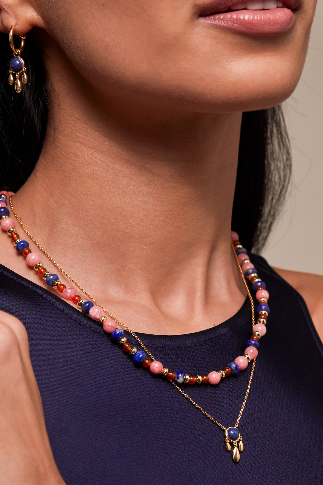 Mixed Gemstone T Bar Necklace - Elegant Handmade Jewelry for Women | Perfect for Casual Wear, Date Night & Gift Giving