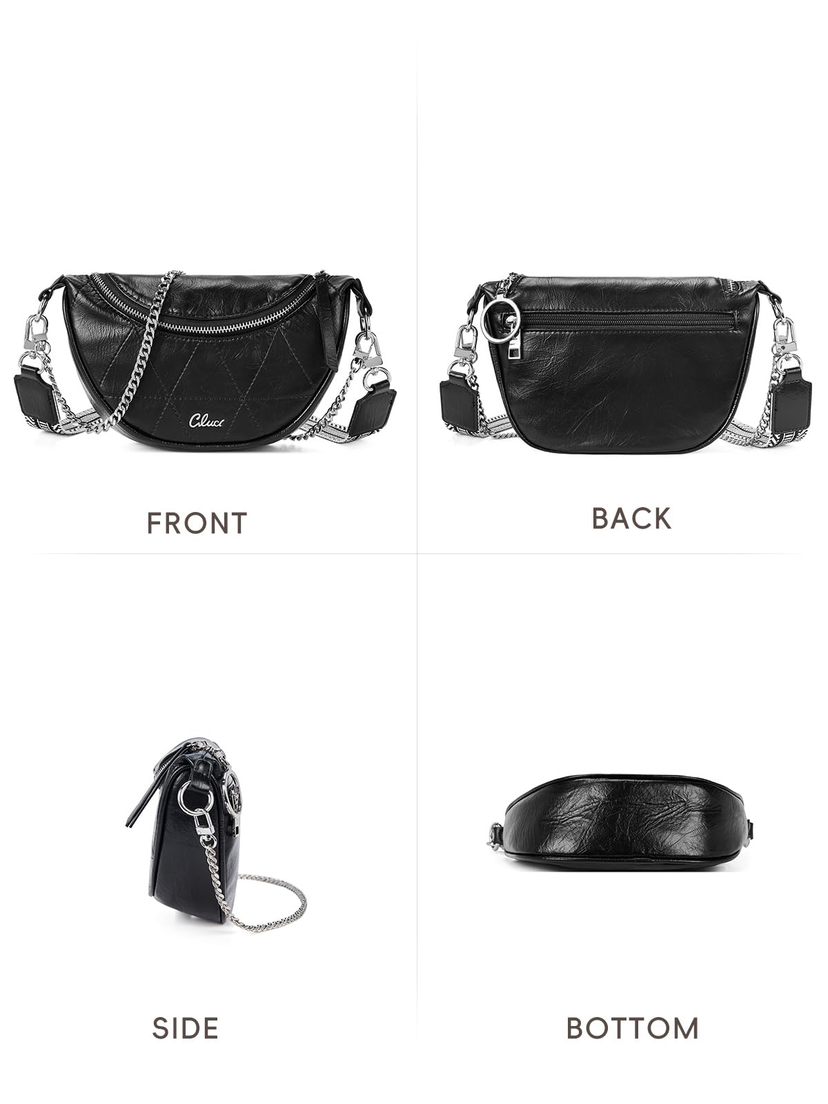 CLUCI Women's Leather Crossbody Bag - Stylish Fanny Pack & Sling Bag for Everyday Use, Travel, and Outdoor Activities