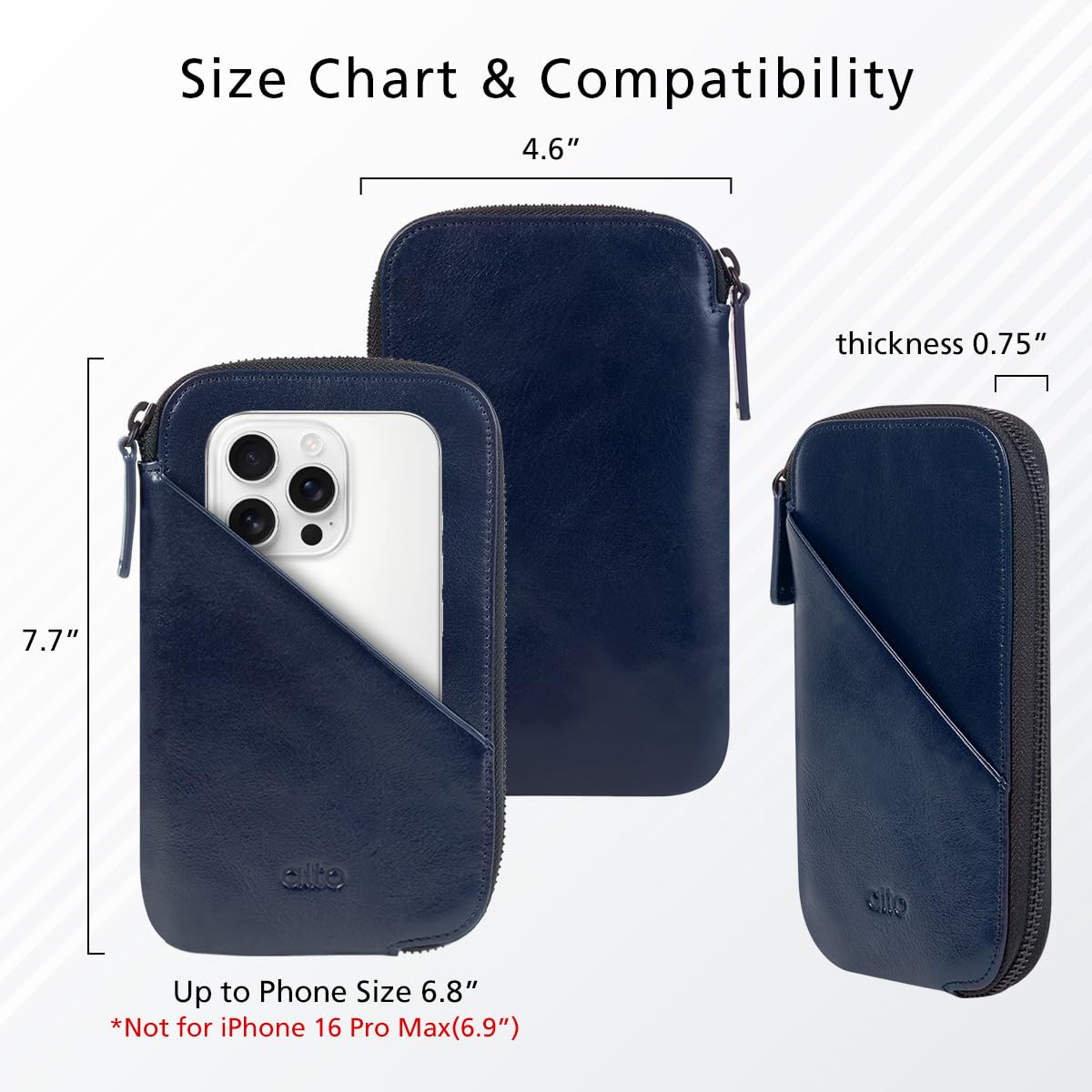 Premium Alto Travel Phone Wallet - Italian Leather Case & Passport Holder for iPhone 16/15/14/13/12 & Android (Up to 6.8