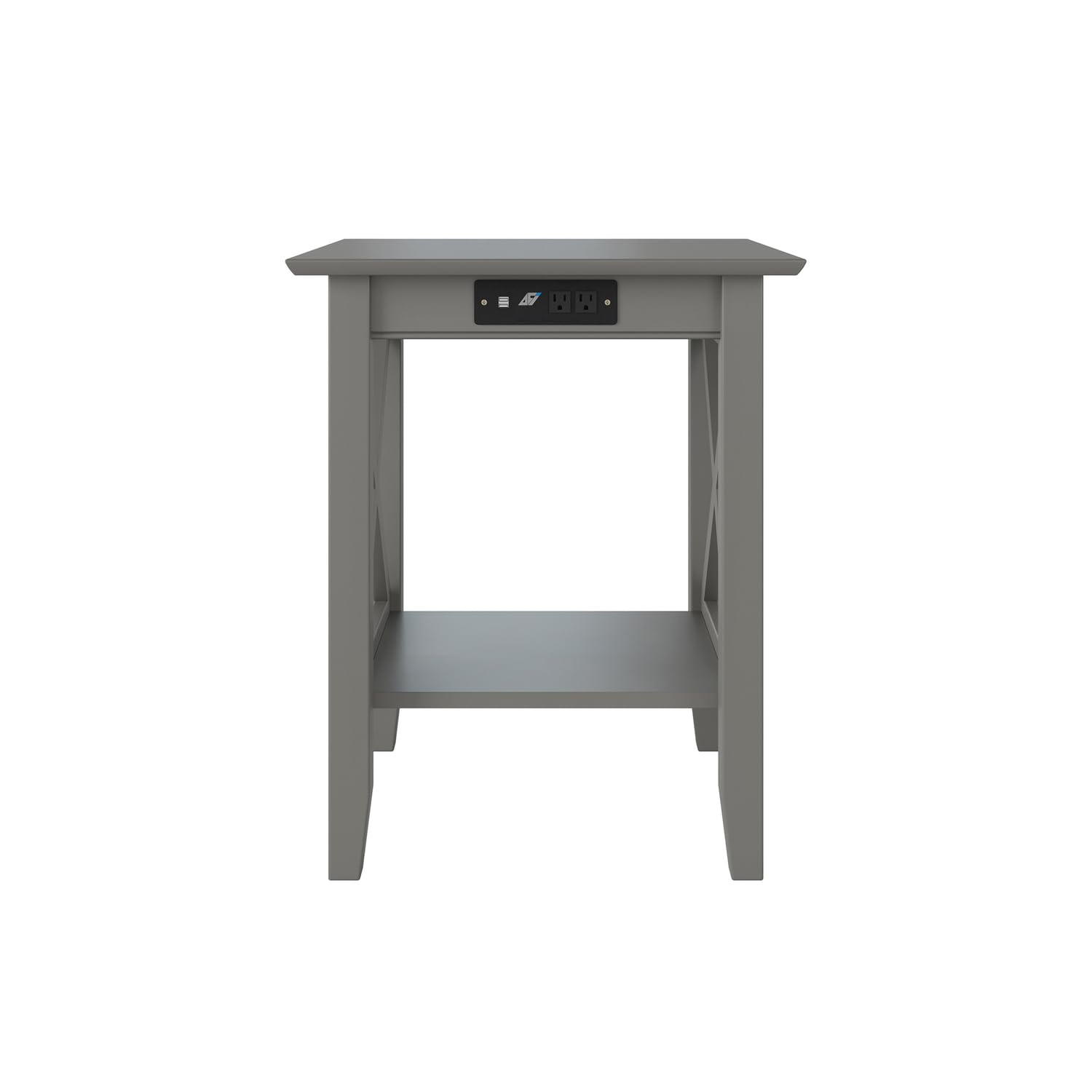 AFI Lexi Printer Stand with Charging Station - Adjustable Height Grey Home Office Desk Organizer for Printer, Laptop & Phone Charging | Perfect for Small Spaces & Workspaces