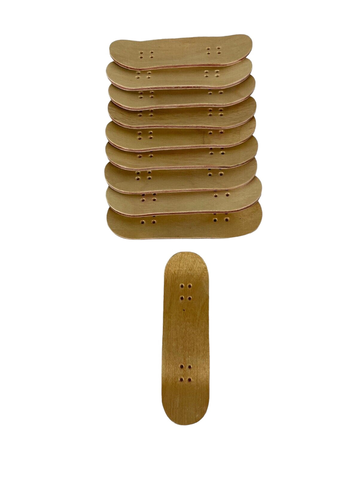 Premium Wooden Fingerboard Tech Deck Skateboard - Natural Wood Grain, No Stains - Set of 10 - Perfect for Skateboarding Tricks, Collecting & DIY Projects