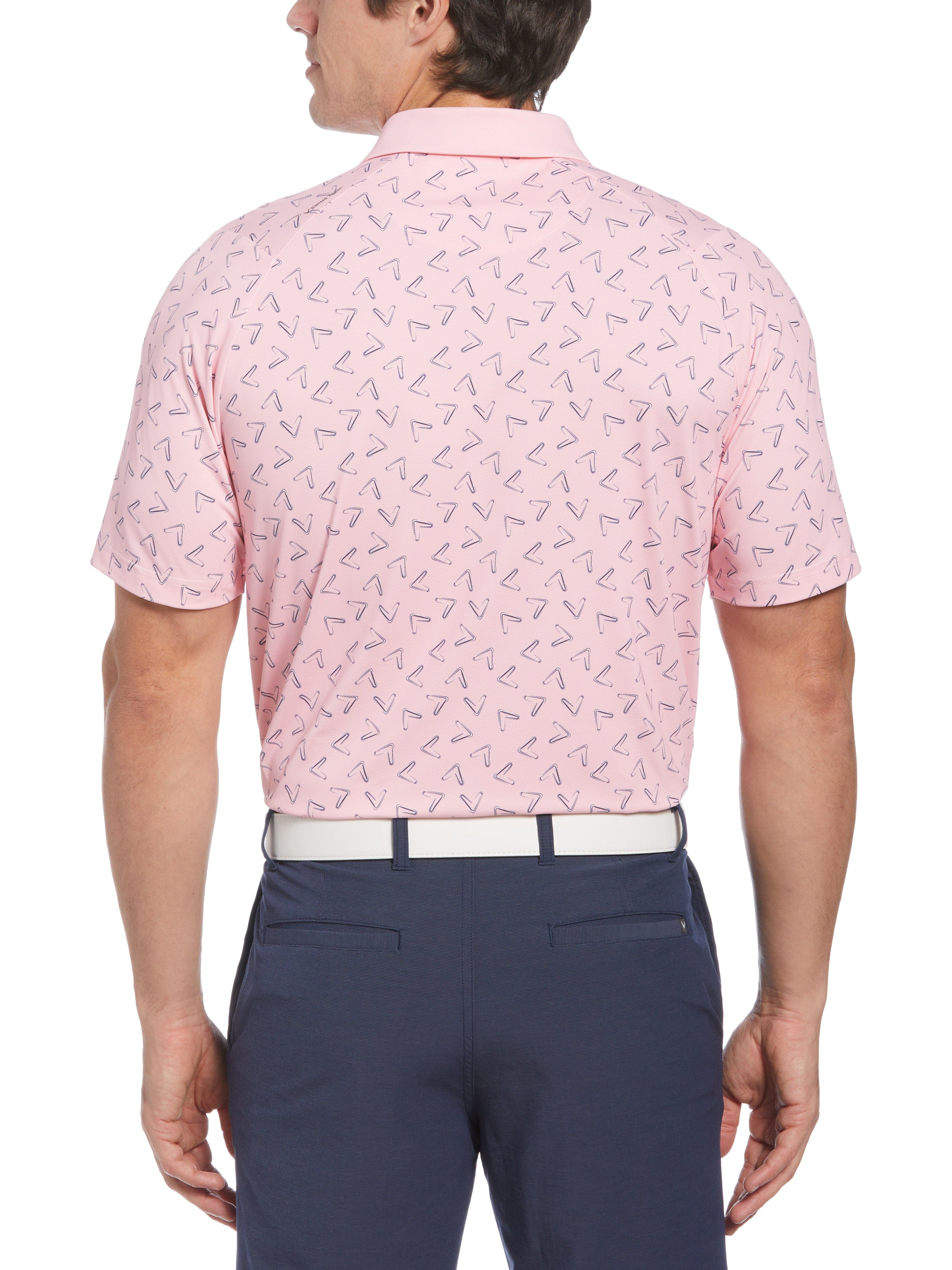 Men's Stylish Painted Chevron Print Golf Polo Shirt - Breathable & Moisture-Wicking for Comfort on the Course | Perfect for Golf, Casual Wear & Outdoor Activities