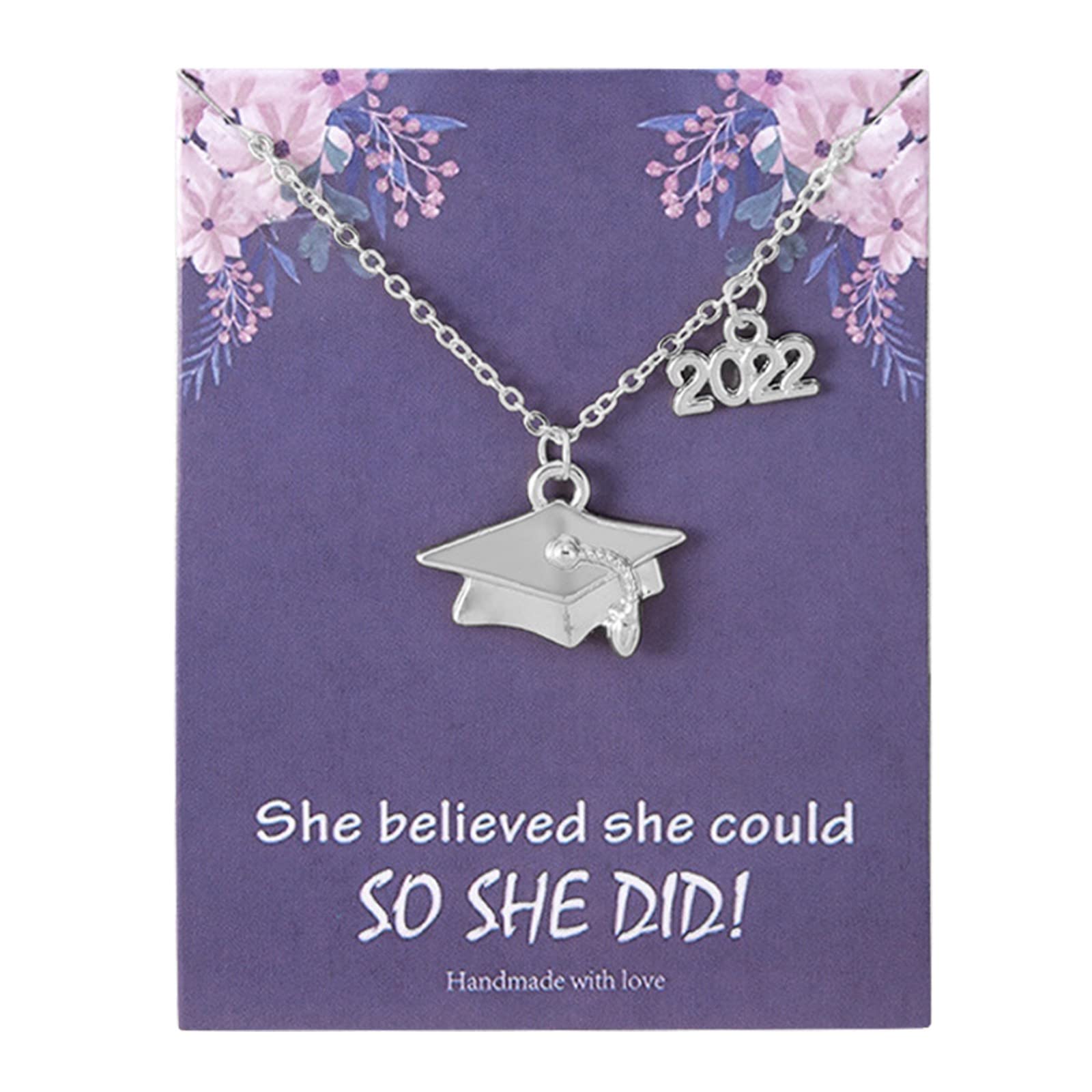 2022 Graduation Gifts for Seniors - Elegant Pendant Necklaces for Men & Women - Perfect College Graduation Jewelry Gift (Ideal for Commencement Ceremonies, Graduation Parties & Special Occasions)