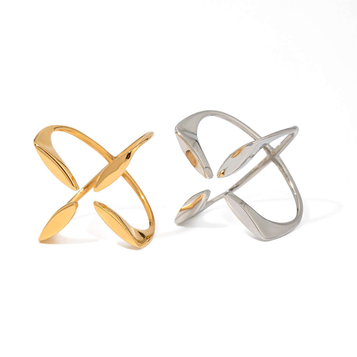 Unique Cross Open Cube Ring - JDR051 | Stylish Geometric Jewelry for Women, Perfect for Everyday Wear, Gifts & Special Occasions