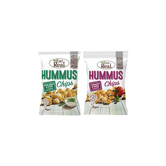 Eat Real Hummus Snacks 25g x 24 Pack - Healthy Chickpea Dip for Parties, School Lunches & On-the-Go Snacking