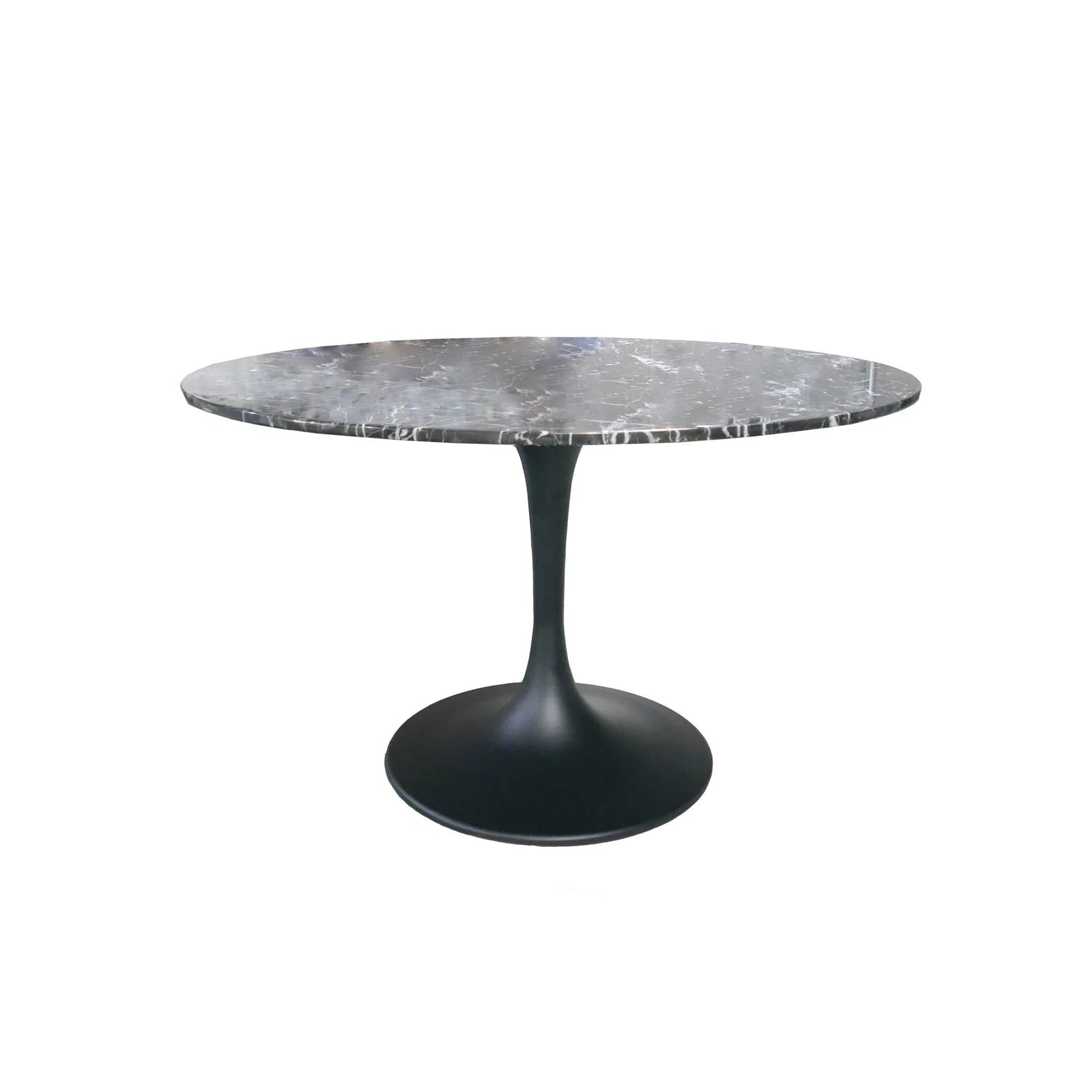 Valencia Modern Dining Table - Black Marble Top with Sturdy Metal Base | Perfect for Contemporary Dining Room, Kitchen, and Small Space Entertaining