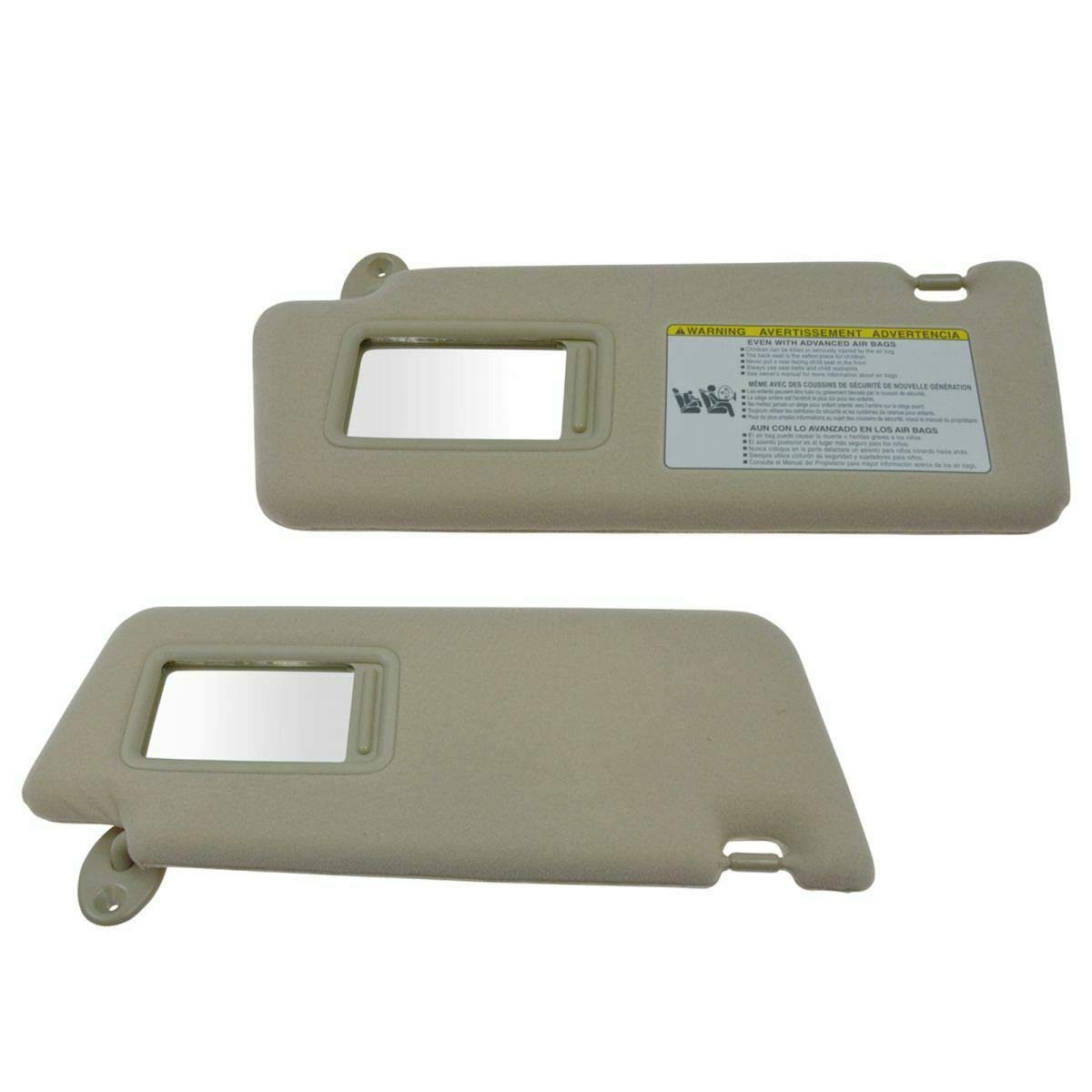 Tan Sun Visor with Built-in Mirror & Extension Pair for Toyota Pickup Trucks - UV Protection & Glare Reduction for Driving Comfort