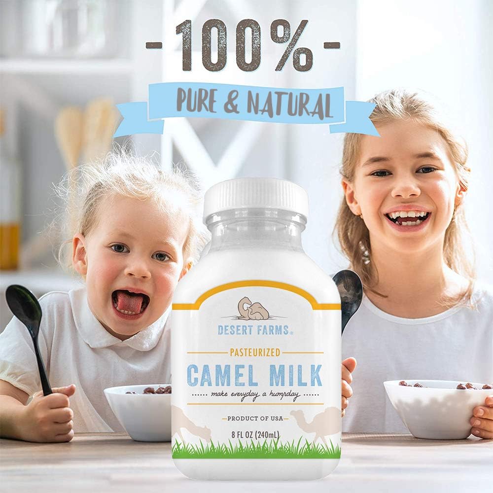 Organic Fresh Frozen Camel Milk - Grade A Allergen-Free, Pure & Natural - Healthy Camels from Midwest USA [6 Pack] - Perfect for Smoothies, Coffee Creamer & Immune Support
