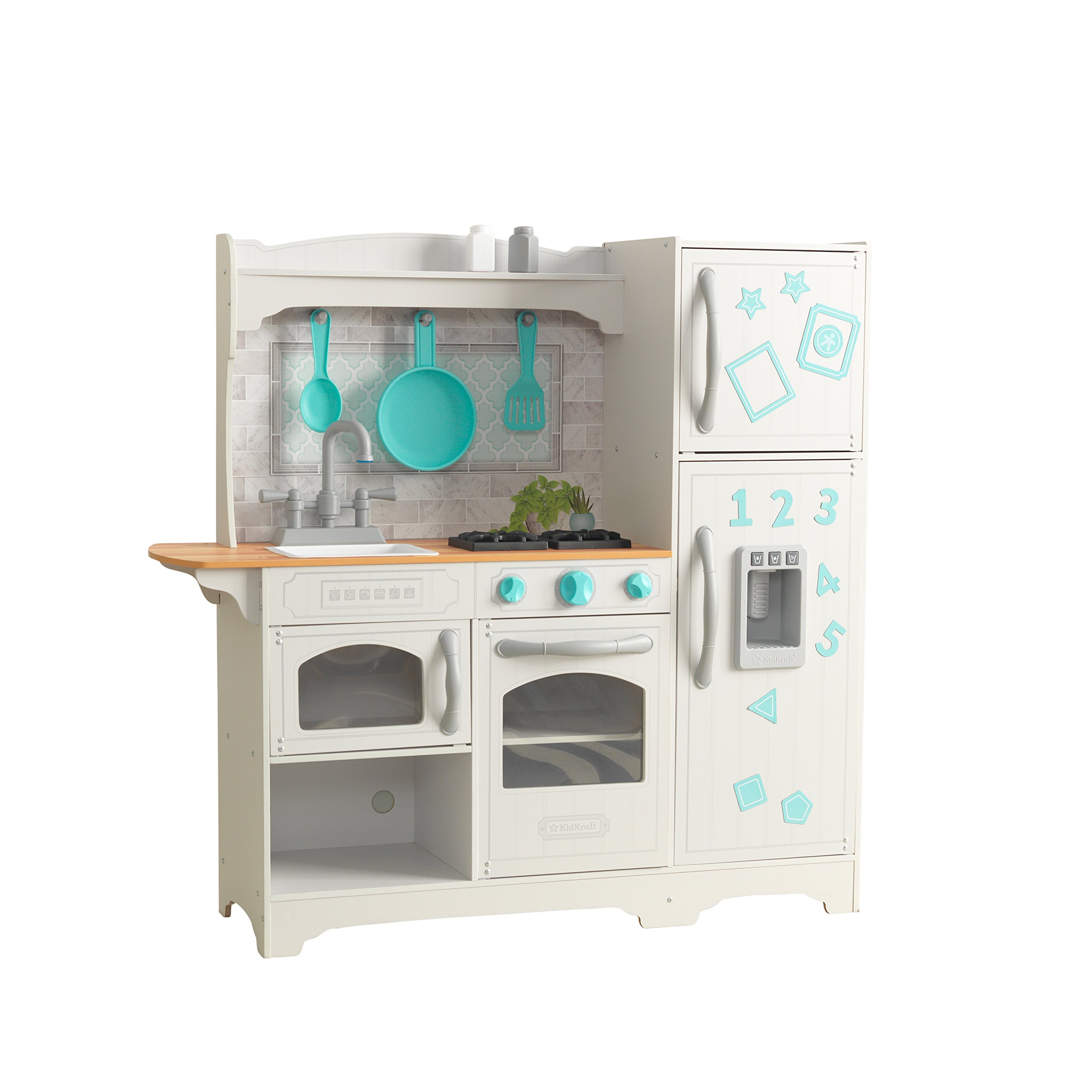 KidKraft Countryside Wooden Play Kitchen Set with Fridge Magnets, Ice Maker & Accessories - Pretend Play Toy for Toddlers & Kids - Perfect for Home, Preschool & Role-Playing Games (Amazon Exclusive 53424)