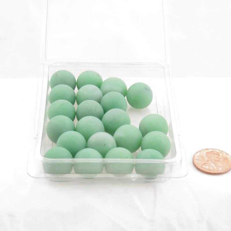 14mm Green Frosted Glass Marbles - Pack of 20 for DIY Crafts, Home Decor & Kids Games | WONGM033