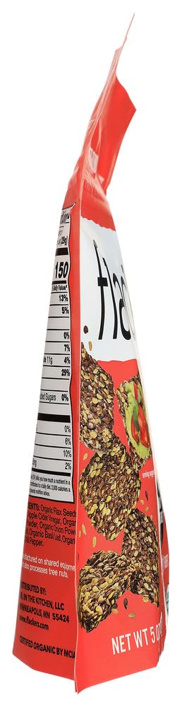Dr In The Kitchen Savory Flackers 5oz (12 Pack) - Healthy Snacks for Work & Travel