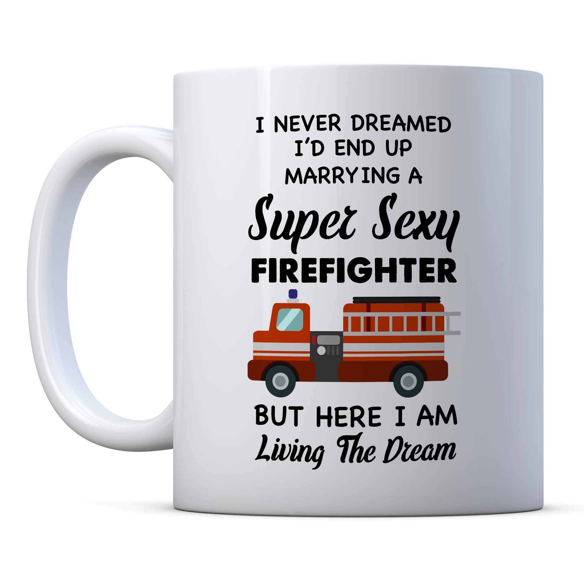 Firefighter Coffee Mug for Husband & Wife - Best Firefighter Spouse Gift Idea - Personalized Firefighter Christmas Present - Perfect for Morning Coffee at Home or Station