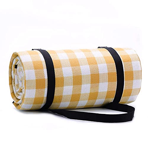 Portable Lightweight Sand Beach Mat - Waterproof Picnic Blanket for Outdoor Camping, Travel & Beach (200x200cm, Yellow) - Perfect for Seaside Relaxation, Park Picnics & Backyard Lounging