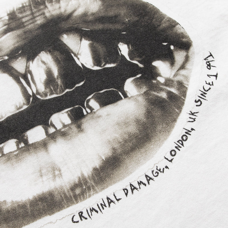 Criminal Damage Gold Teeth Graphic T-Shirt in Off White - Stylish Streetwear for Men & Women | Perfect for Casual Outfits and Urban Fashion