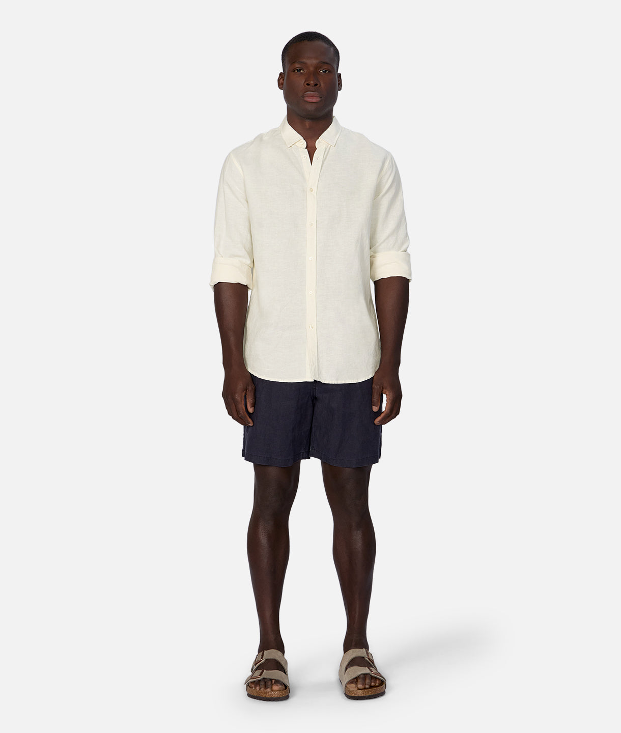 Premium Tennyson Linen Blend Long Sleeve Shirt for Men - Soft & Breathable Oatmeal Color - Perfect for Casual Wear, Office & Outdoor Activities