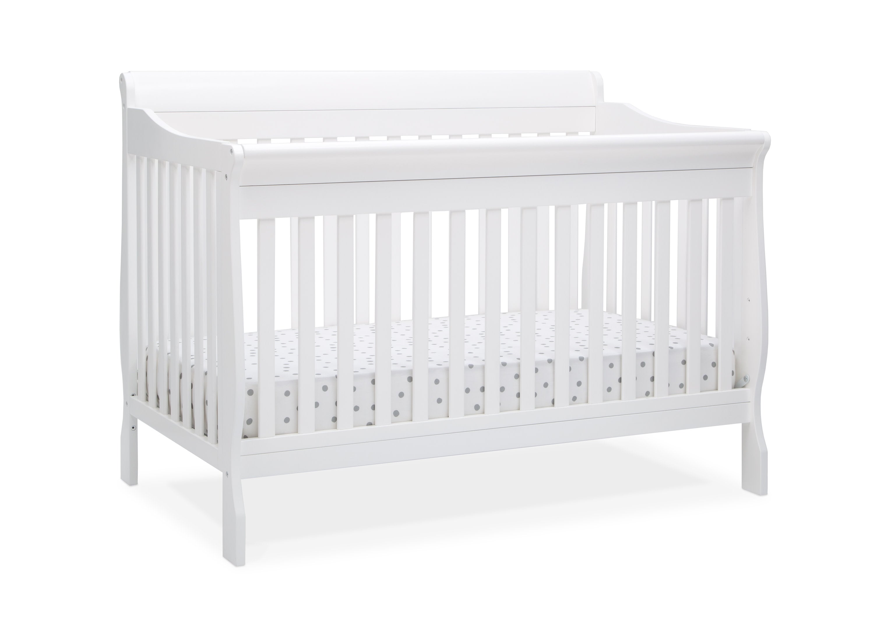 6-in-1 Convertible Baby Crib with Toddler Bed Conversion - Canton White Nursery Furniture for Newborn to Teen - Perfect for Small Spaces & Modern Nurseries