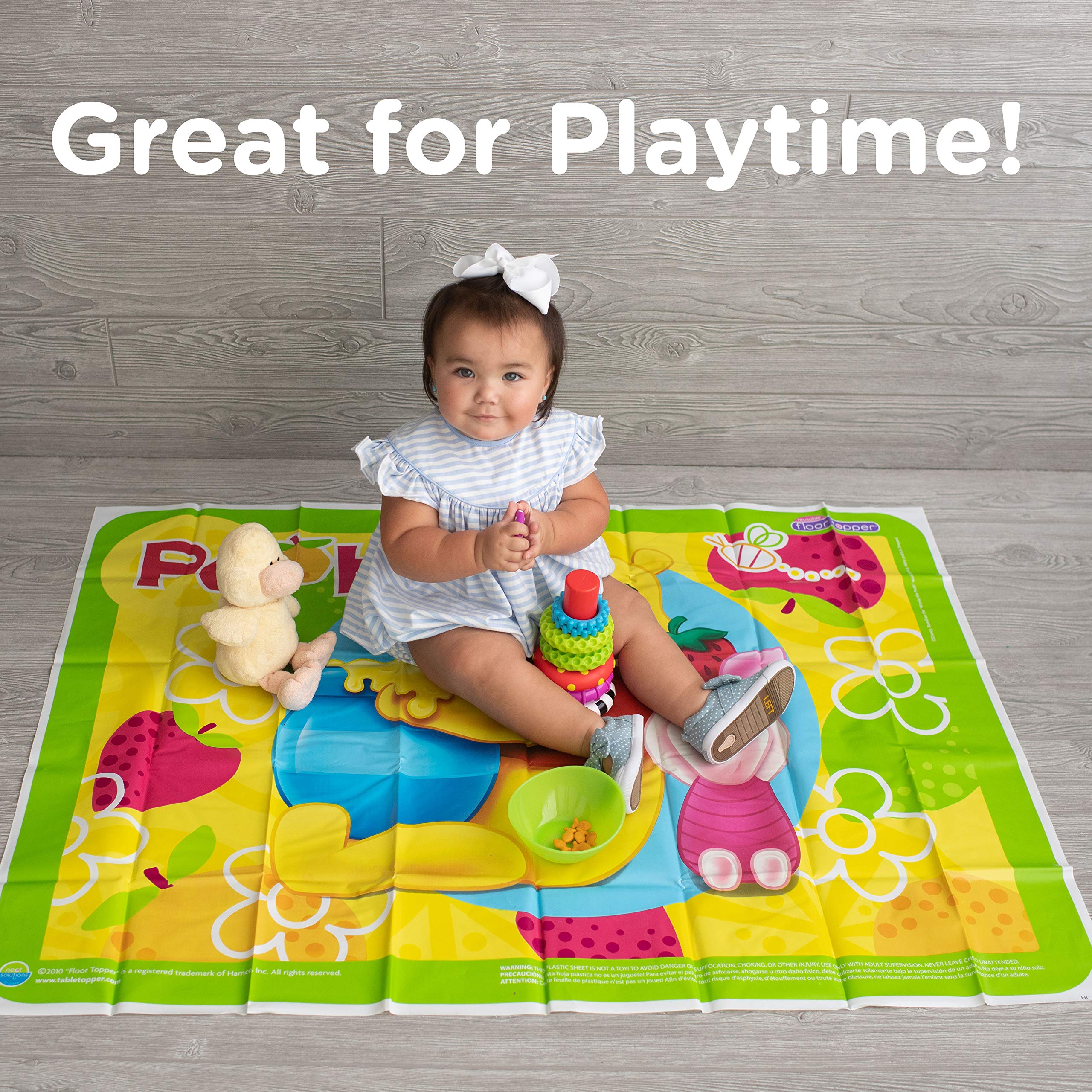 Disney Winnie The Pooh Waterproof Meal and Play Mat for Babies - Cute Nursery Floor Mat for Feeding, Playtime & Tummy Time | Perfect for Daycare, Home & Travel