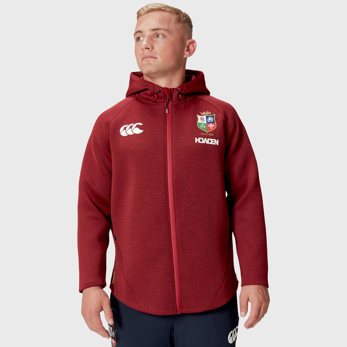 Canterbury British & Irish Lions Men's Everest Hoody - Red Rugby Hooded Sweatshirt for Training & Match Days - Perfect for Fans & Players