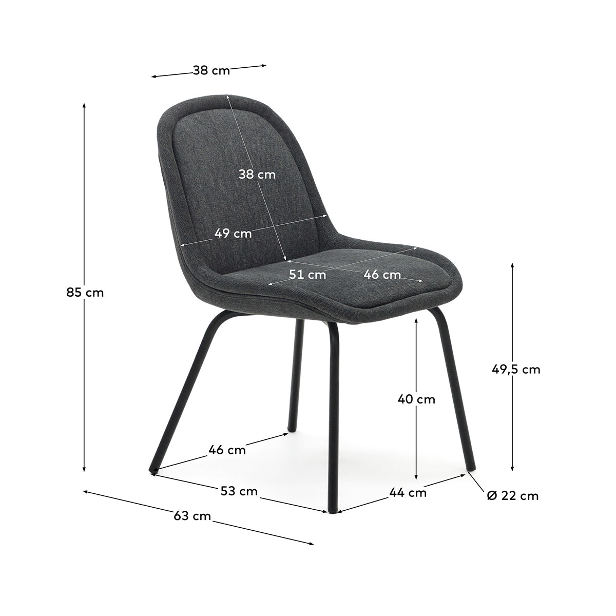 Aimin Chair by Kave Home - Modern Accent Chair for Living Room, Bedroom & Office - Comfortable Upholstered Lounge Chair with Wooden Legs