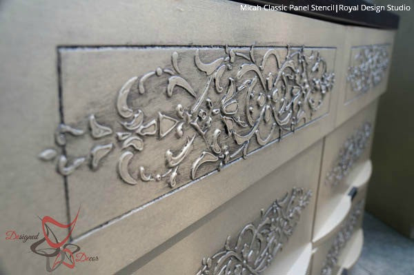 Micah Classic Panel & Furniture Stencil - DIY Woodworking Decorative Patterns for Cabinets, Walls, and Home Decor Projects | Perfect for Crafting, Upcycling, and Interior Design