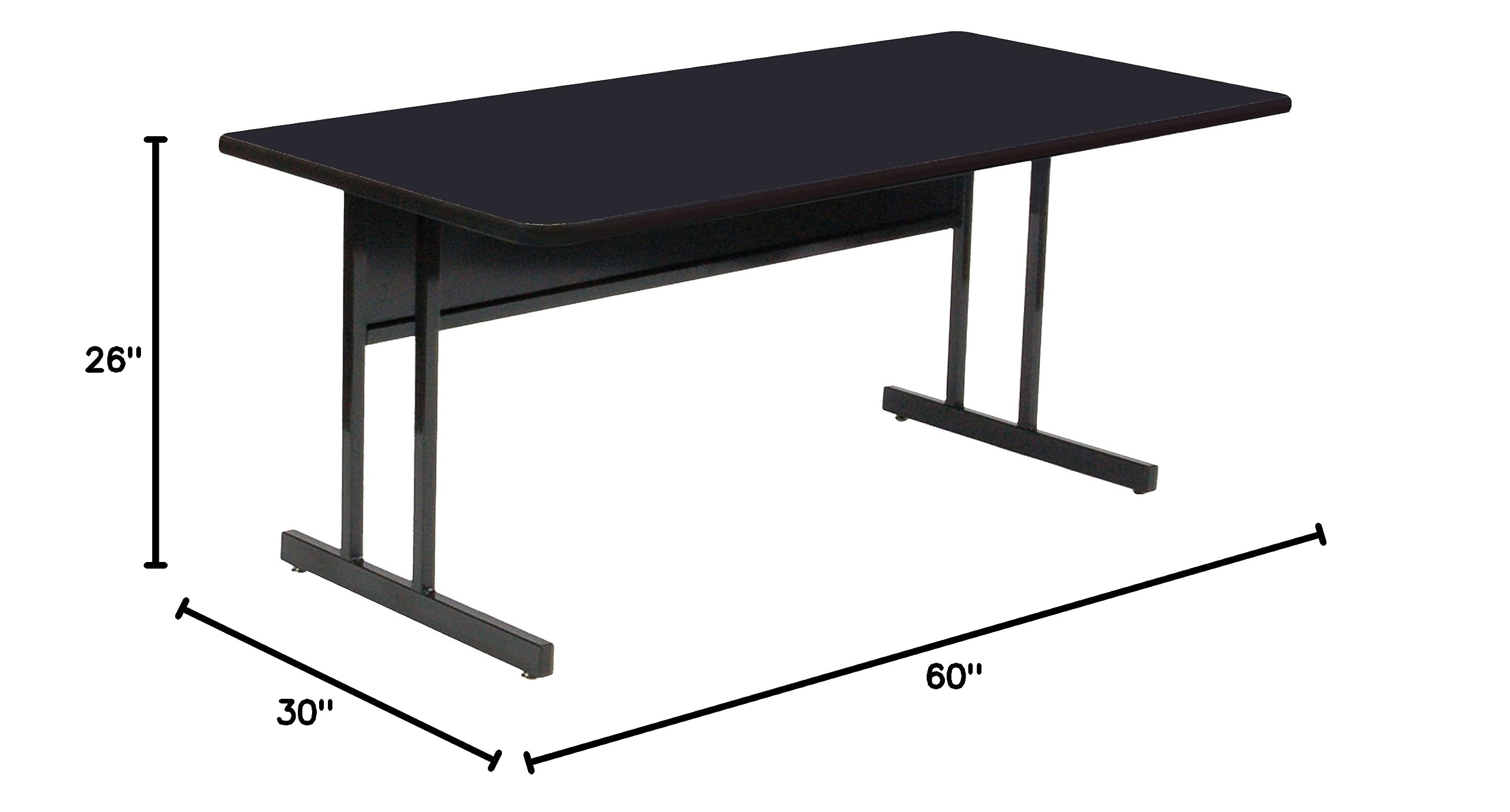 Correll CS3060-07 Black Granite Computer & Training Table - Durable Office Desk for Workstations, Classrooms & Conference Rooms | Perfect for Home Office, School Computer Labs & Professional Training Centers