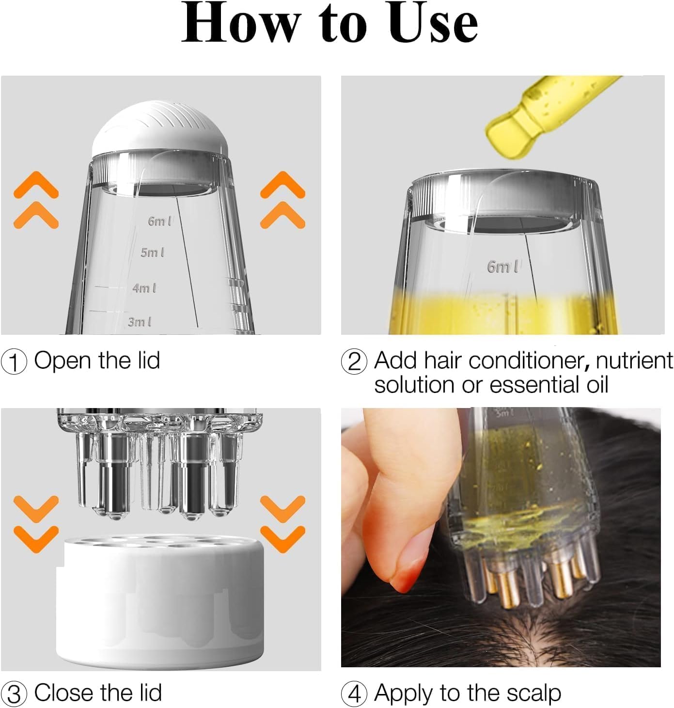 OLAFUR Scalp Applicator Comb – Hair Oil & Essential Oil Applicator for Scalp Treatment, Hair Growth & Hair Loss Prevention for Men & Women | Perfect for At-Home Hair Care, Scalp Massage & DIY Hair Treatments – Great for Dry Scalp, Dandruff & Healthy Hair Maintenance