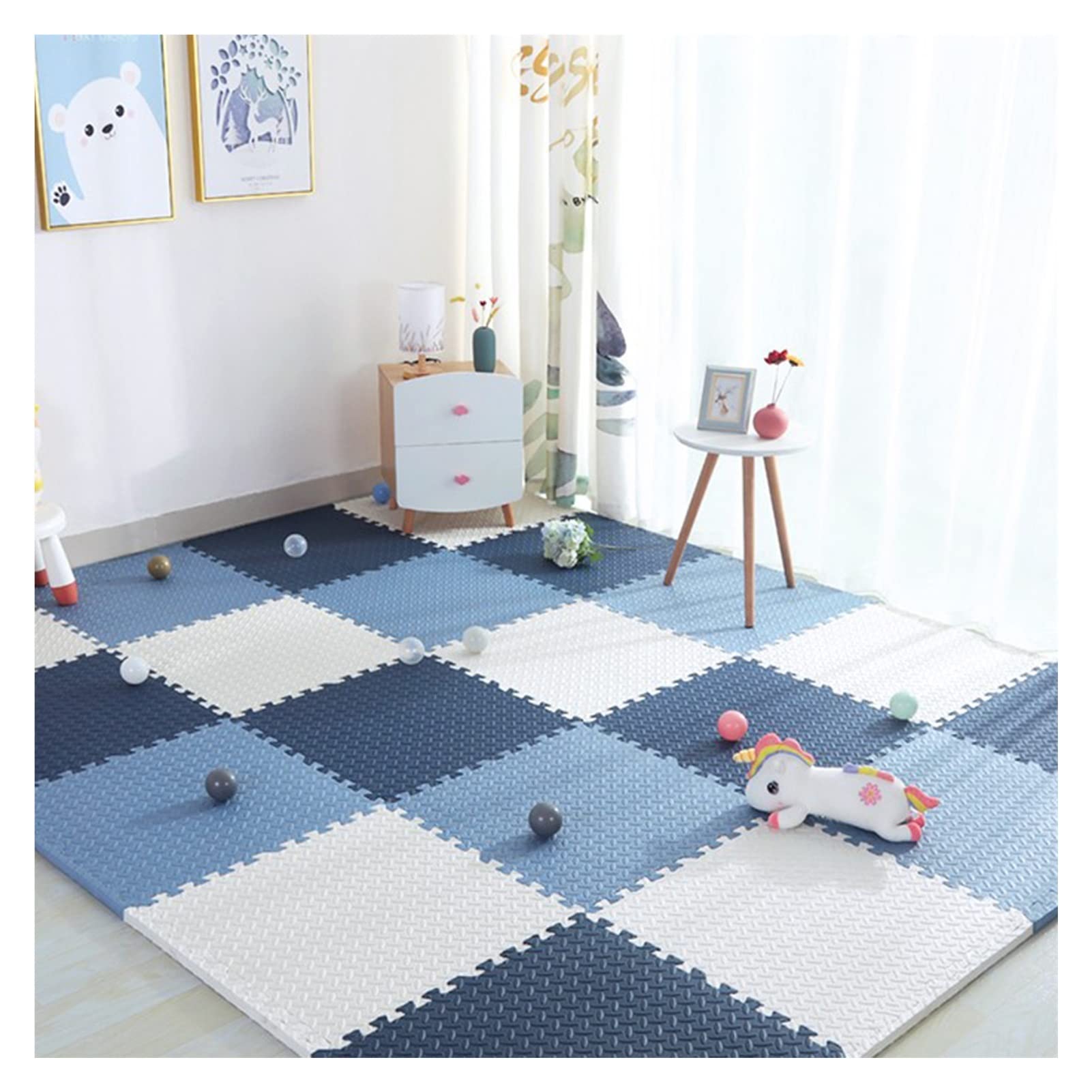 BDSHL Interlocking EVA Foam Floor Tiles - Leaf Pattern Exercise Mat for Home Gym, Yoga, Workouts - Non-Slip Puzzle Carpet Tiles (40pcs, 30x30x1cm) - Ideal for Home Gym, Playroom, and Fitness Studio