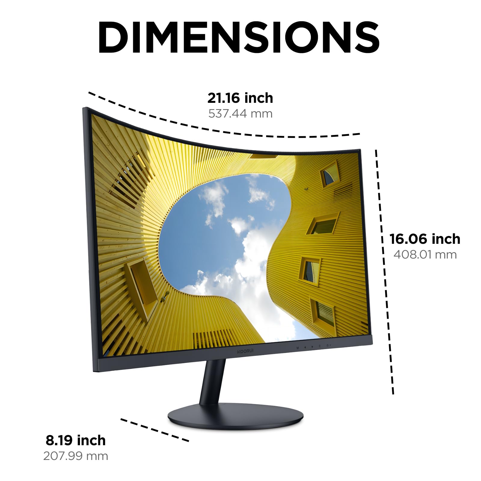 KOORUI 23.6 Inch FHD Curved Gaming Monitor - 1800R Curvature VA Panel, 60Hz Refresh Rate, HDMI & VGA Ports, Eye Care Technology, Adjustable Tilt - Perfect for Home Office, Gaming & Entertainment (Black, Model 24N5C)