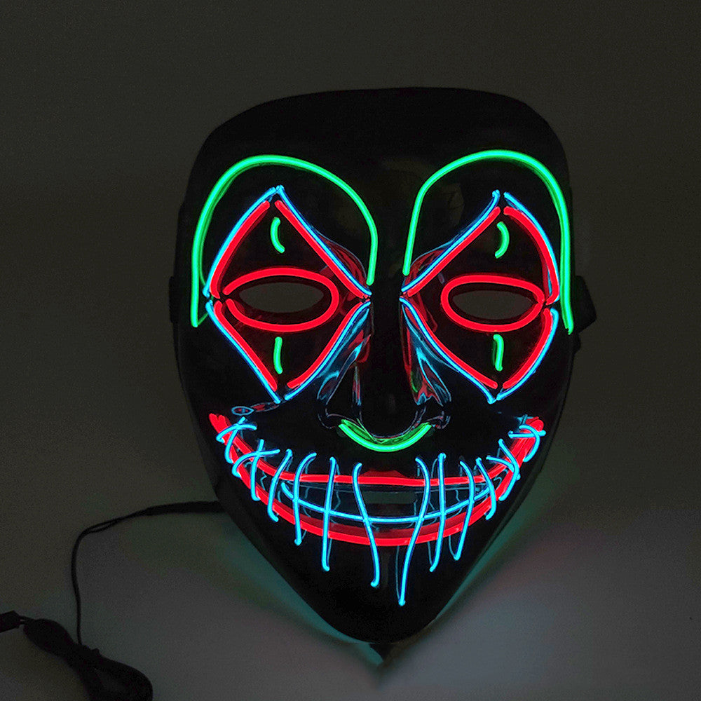 Glowing LED Halloween Mask for Adults - Scary Light Up Face Mask for Costume Parties & Trick or Treat - Perfect for Spooky Night Events & Haunted House Decor