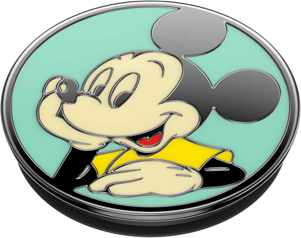 PopSockets Phone Grip with Expanding Kickstand - 80s Mickey Enamel Design | Secure Phone Holder for iPhone & Android | Perfect for Selfies, Watching Videos & Hands-Free Use