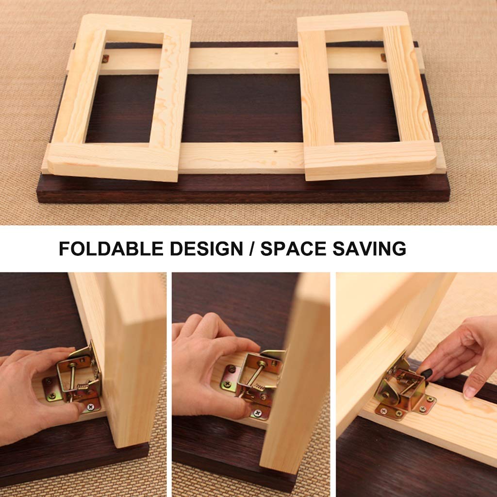 RebeSCo Folding Small Coffee Table - Japanese Style Low Tea Table for Living Room, Bedroom, Office - Compact Laptop Desk (Brown, 90x50x30cm) | Perfect for Small Spaces, Tea Ceremonies & Work from Home