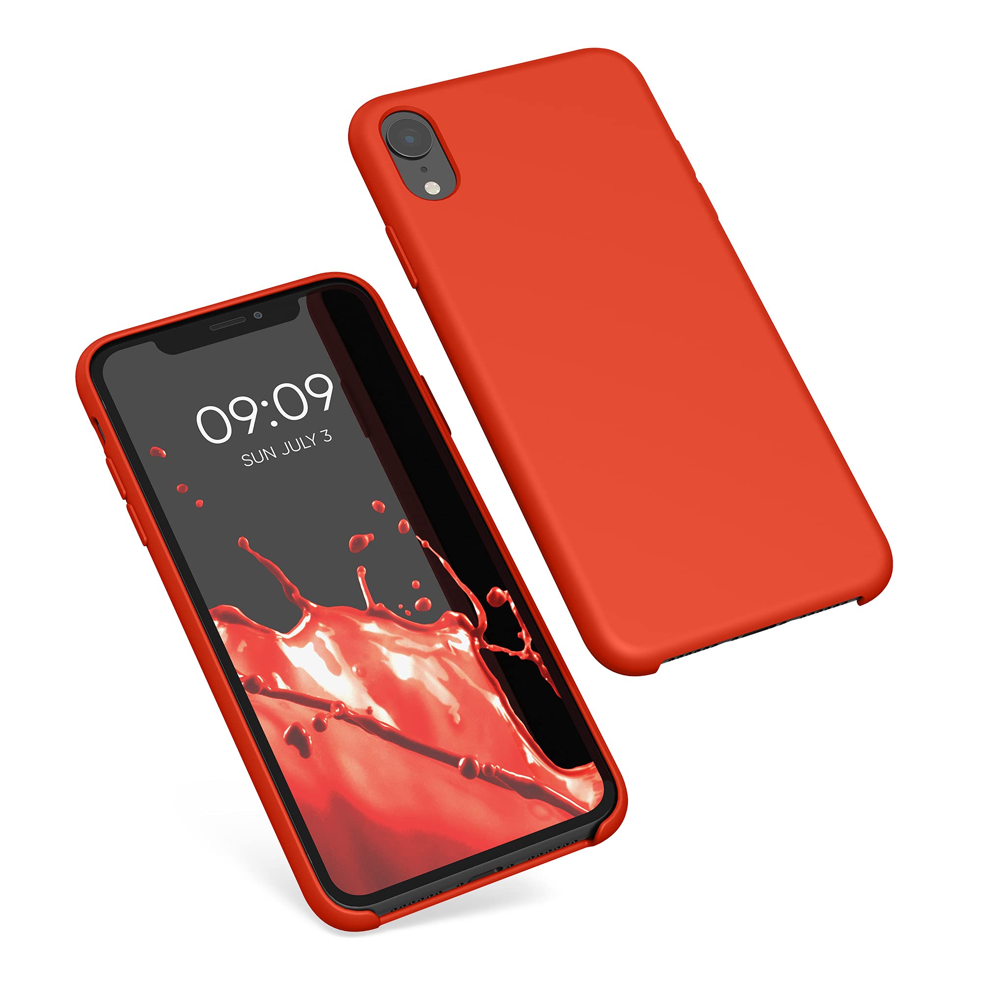 kwmobile TPU Silicone Case for Apple iPhone XR - Soft Protective Phone Cover in Tomato Red | Shockproof & Slim Design for Everyday Use & Travel