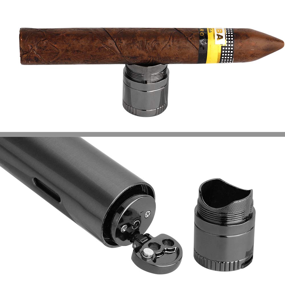 Windproof Refillable Torch Lighter with Cigar Punch - Perfect for Cigar & Outdoor Use