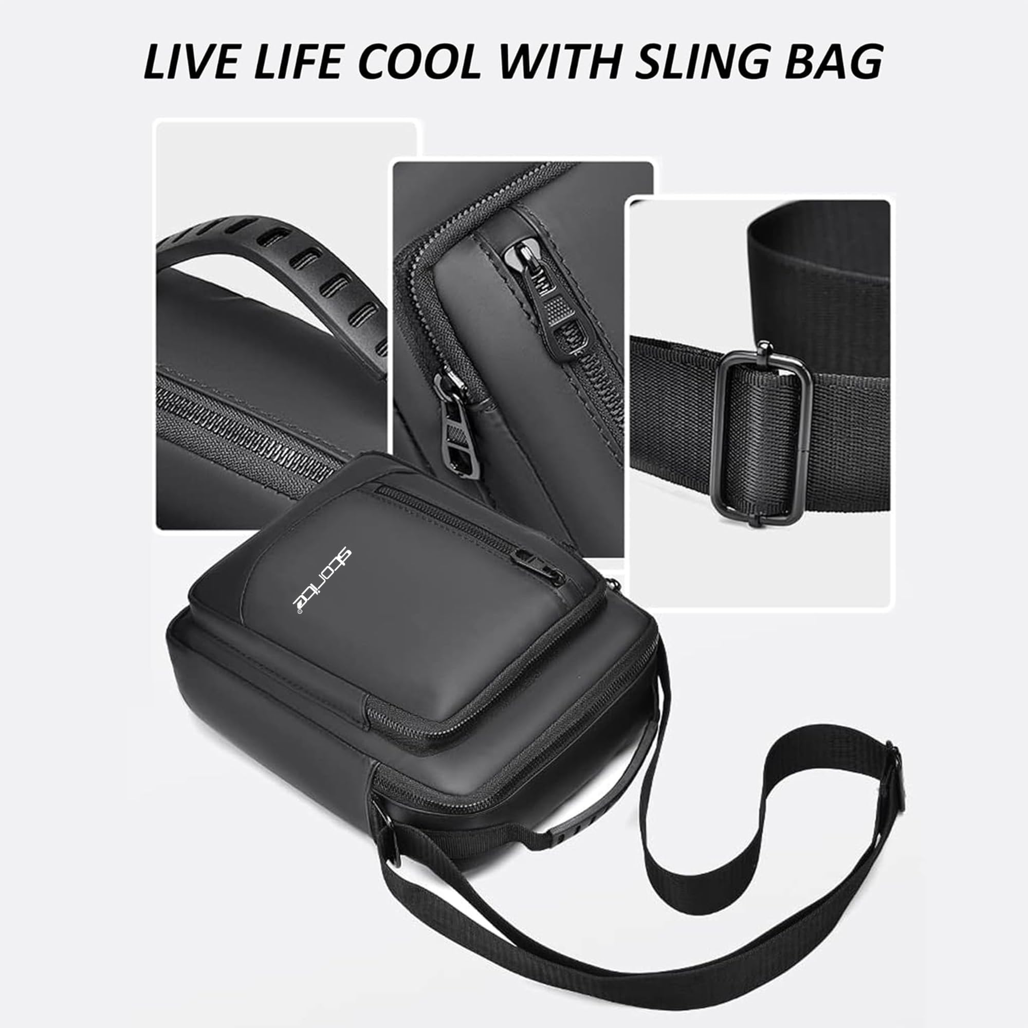 Storite Stylish Men's Oxford Sling Bag - Waterproof Messenger Crossbody Bag for Travel, Office & Business - Durable Shoulder Carry Handbag for Daily Use, Commuting & Outdoor Activities