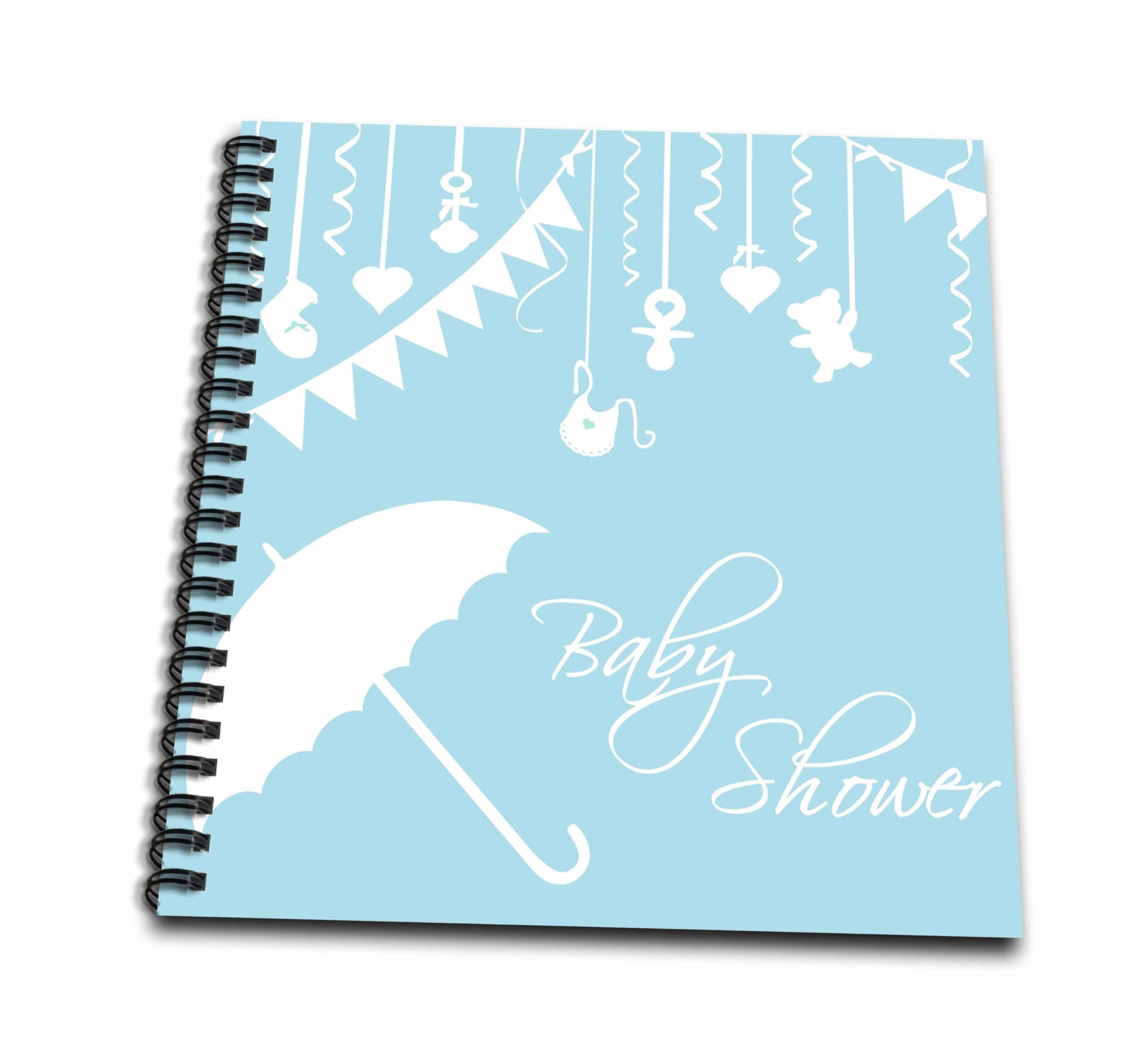 3D Rose Light Blue Baby Shower Memory Book for Boys - 12x12 Inch Contemporary Scrapbook | Perfect for Newborn Arrival, First Birthday & Keepsake Photo Albums (It's a Boy Theme)