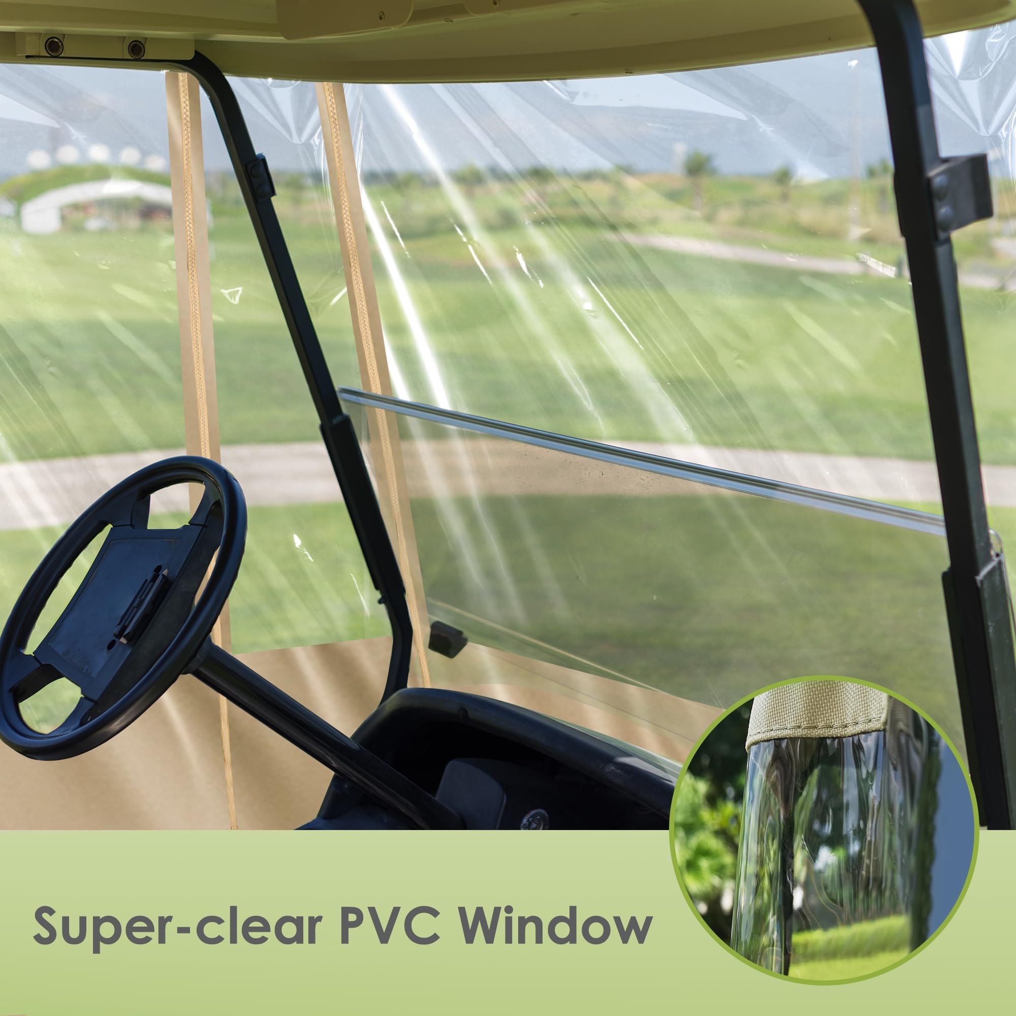 SHANTRA Universal Golf Cart Enclosure Cover for 2/4 Passengers - Waterproof Rain Protection with 4-Sided Clear Windows | Portable Design with Carry Bag | Perfect for Outdoor Golfing, Camping & RV Trips
