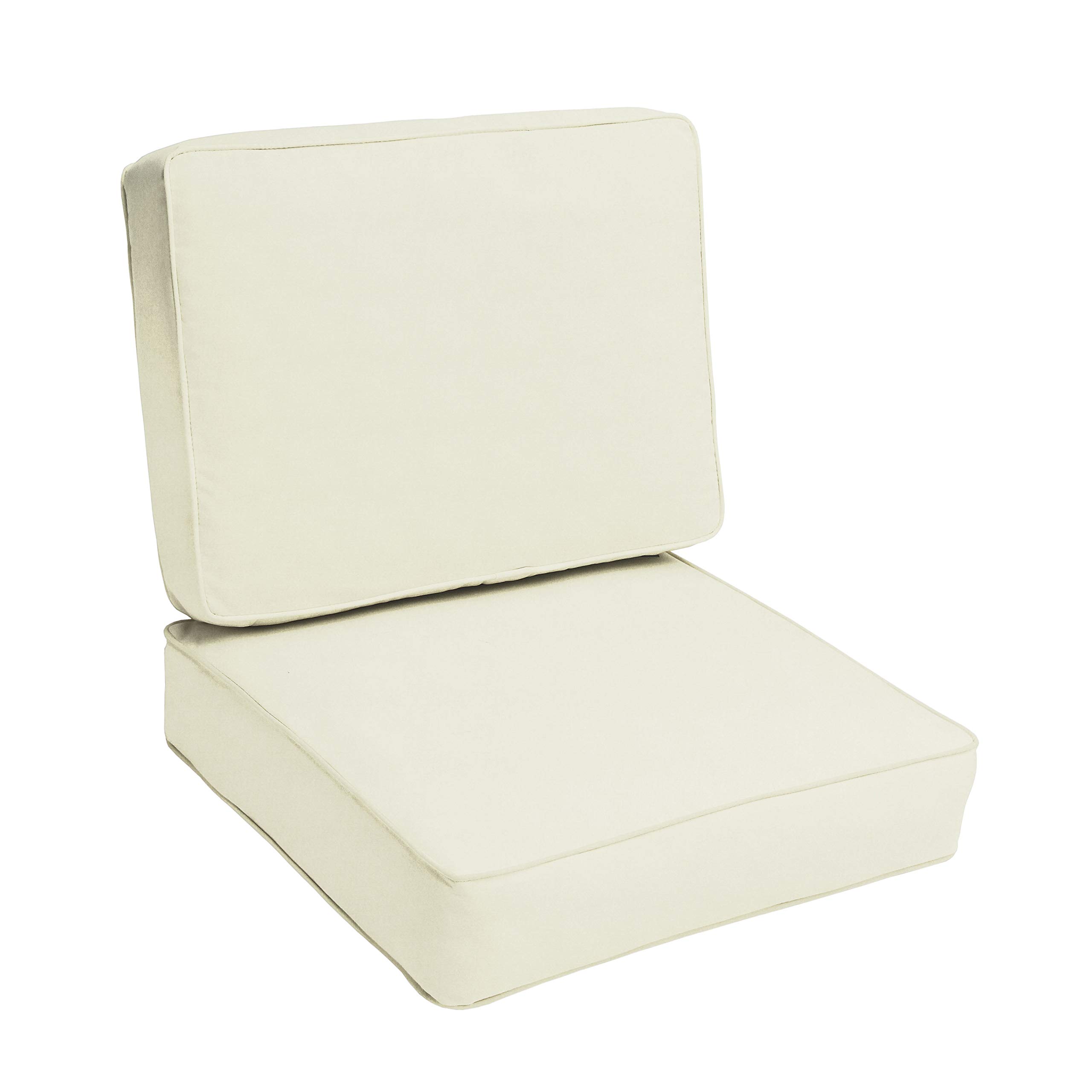 Sorra Home Sunbrella Canvas Natural Outdoor Seat and Back Cushion Set - 23.5