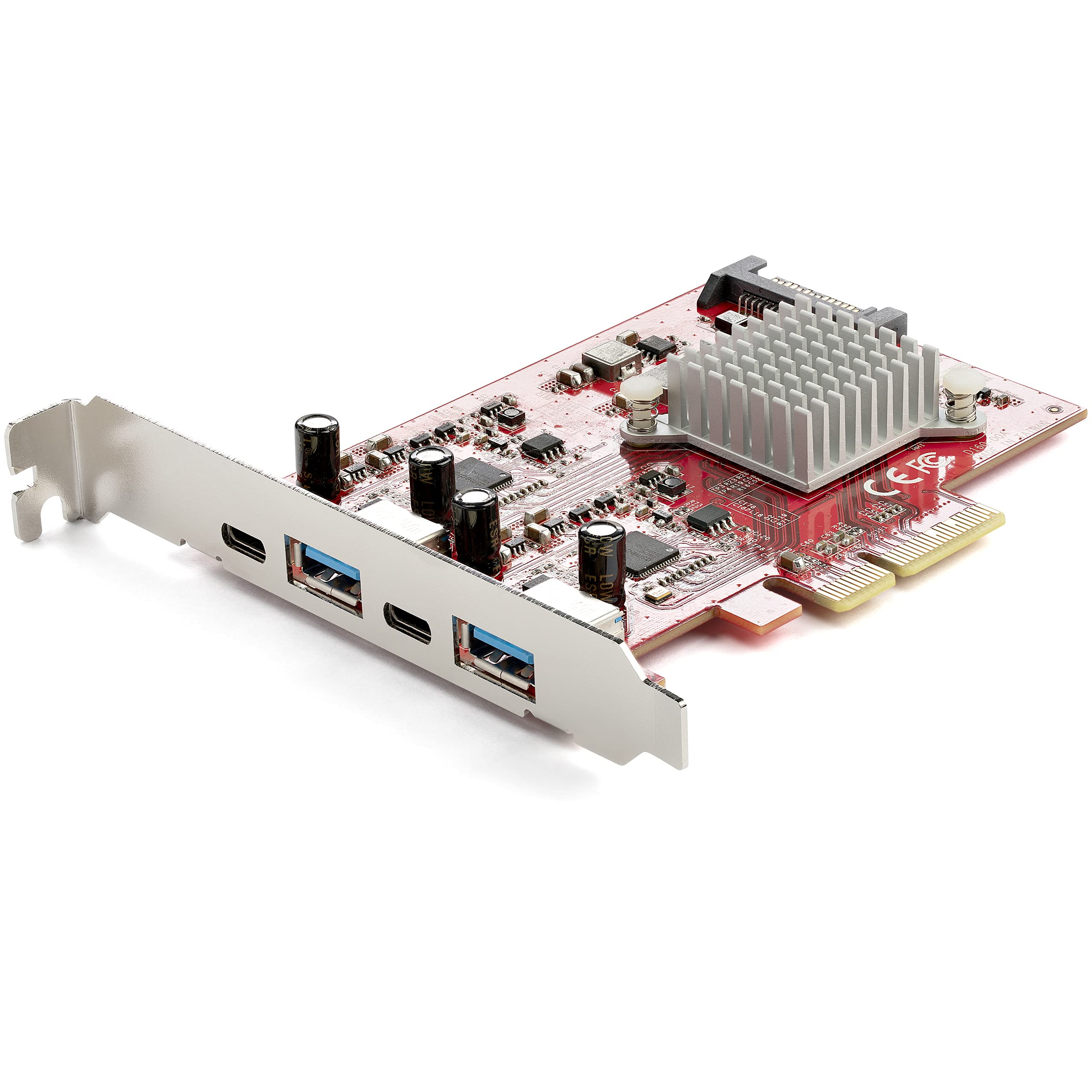StarTech.com 4-Port USB 3.2 Gen 2 PCIe Expansion Card - 10Gbps High Speed USB-C & USB-A PCI Express Card with Dual Controllers - Desktop Computer Upgrade for Gaming, Video Editing & Data Transfer (PEXUSB312A2C2V) - TAA Compliant Full Profile PCI-e Card