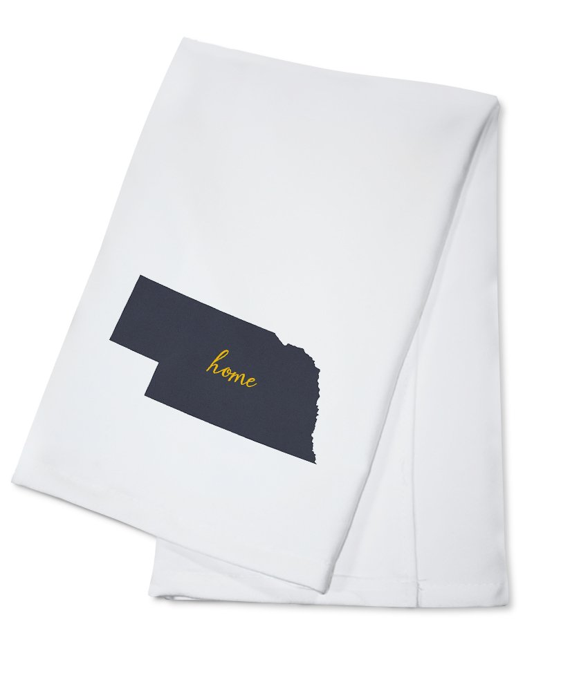 Nebraska Home State Cotton Tea Towel - Gray on White Design | 100% Cotton Decorative Hand & Kitchen Towel | Perfect for Home Decor, Dish Drying & Gift Giving